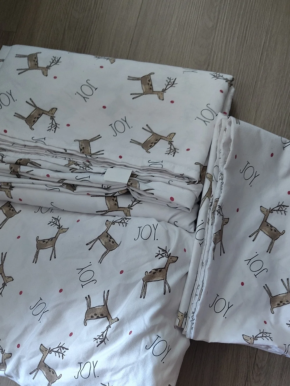 Rae Dunn Holiday Reindeer Twin Sheet Set